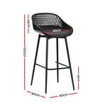 Gardeon 2x Outdoor Bar Stools Plastic Black, image 2