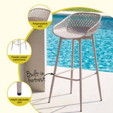 Gardeon 2PC Outdoor Bar Stools Plastic Metal Dining Chair Patio Furniture Coffee - 45-Degree Angle