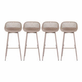 Gardeon 4-Piece Outdoor Bar Stools Plastic Metal Dining Chair Furniture Coffee - Side View