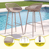 Gardeon 4-Piece Outdoor Bar Stools Plastic Metal Dining Chair Furniture Coffee - 45-Degree Angle