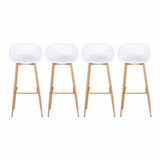 Gardeon 4-Piece Outdoor Bar Stools Plastic Metal Dining Chair Balcony White - Side View