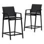 Gardeon 2PC Outdoor Bar Stools Steel Dining Chairs Patio Furniture Garden Black