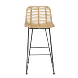 Gardeon 2x Outdoor Bar Stools Rattan Nature - Side View
