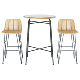 Gardeon 3-Piece Outdoor Bar Set Wicker Table Chairs Patio Bistro - Side View