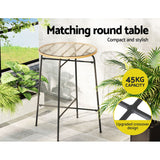 Gardeon 3-Piece Outdoor Bar Set Wicker Table Chairs Patio Bistro - Rear View