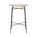 Gardeon Outdoor Bar Table Wicker Dining Bistro Patio Balcony Glass Table Steel - Side View