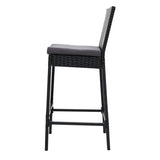 Gardeon 4-Piece Outdoor Bar Stools Dining Chair Bar Stools Rattan Furniture - Top-Down View
