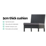 Gardeon 4-Piece Outdoor Bar Stools Dining Chair Bar Stools Rattan Furniture - Close-Up Angle
