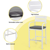 Gardeon Outdoor Bar Set 5-Piece Patio Dining Chairs Aluminium Table Stools White - 45-Degree Angle