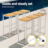 Gardeon 7-Piece Outdoor Bar Set Table Chairs Patio Bistro Set 6 Seater - Rear View