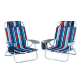 Gardeon Outdoor Chairs Beach Chair Backpack Cooler Storage Lightweight Fishing Blue