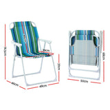 Gardeon Outdoor Chairs Folding Camping Chair Steel Portable Patio Furniture - Front View