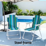 Gardeon Outdoor Chairs Folding Camping Chair Steel Portable Patio Furniture - Top-Down View