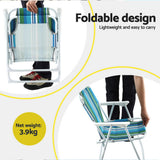Gardeon Outdoor Chairs Folding Camping Chair Steel Portable Patio Furniture - 45-Degree Angle