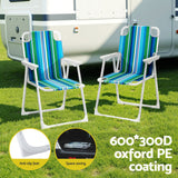 Gardeon Outdoor Chairs Folding Camping Chair Steel Portable Patio Furniture - Rear View