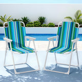 Gardeon Outdoor Chairs Folding Camping Chair Steel Portable Patio Furniture - Close-Up Angle