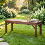 Gardeon Garden Benches Garden Seating Backless Timber Seat 120cm Brown