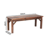 Gardeon Garden Benches Garden Seating Backless Timber Seat 120cm Brown