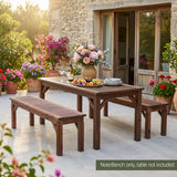Gardeon Garden Benches Garden Seating Backless Timber Seat 120cm Brown - 45-Degree Angle