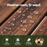 Gardeon Garden Benches Garden Seating Backless Timber Seat 120cm Brown - Close-Up Angle