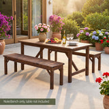 Gardeon Garden Benches Garden Seating Backless Timber Seat 150cm Brown - 45-Degree Angle