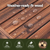 Gardeon Garden Benches Garden Seating Backless Timber Seat 150cm Brown - Close-Up Angle
