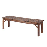 Gardeon Garden Benches Garden Seating Backless Timber Seat 150cm Brown - Extra Image