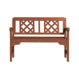 Gardeon Outdoor Garden Bench Wooden Chair 2 Seat Patio Furniture Lounge Natural - Side View