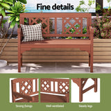 Gardeon Outdoor Garden Bench Wooden Chair 2 Seat Patio Furniture Lounge Natural - Top-Down View