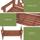 Gardeon Outdoor Garden Bench Wooden Chair 2 Seat Patio Furniture Lounge Natural