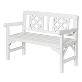 Gardeon Outdoor Garden Bench Wooden Chair 2 Seat Patio Furniture Lounge White - Low Angle