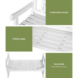 Gardeon Outdoor Garden Bench Wooden Chair 2 Seat Patio Furniture Lounge White - 45-Degree Angle