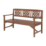 Gardeon Outdoor Garden Bench Wooden Chair 3 Seat Patio Furniture Lounge Natural - Low Angle
