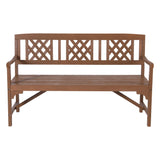 Gardeon Outdoor Garden Bench Wooden Chair 3 Seat Patio Furniture Lounge Natural - Side View