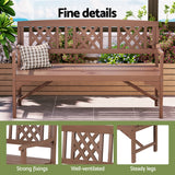 Gardeon Outdoor Garden Bench Wooden Chair 3 Seat Patio Furniture Lounge Natural - Top-Down View