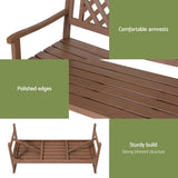 Gardeon Outdoor Garden Bench Wooden Chair 3 Seat Patio Furniture Lounge Natural - 45-Degree Angle