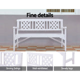Gardeon Outdoor Garden Bench Wooden Chair 3 Seat Patio Furniture Lounge White - Top-Down View