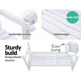 Gardeon Outdoor Garden Bench Wooden Chair 3 Seat Patio Furniture Lounge White - 45-Degree Angle