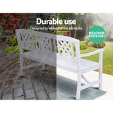 Gardeon Outdoor Garden Bench Wooden Chair 3 Seat Patio Furniture Lounge White - Rear View