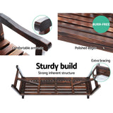 Gardeon 5FT Outdoor Garden Bench Wooden 3 Seat Chair Patio Furniture Charcoal - 45-Degree Angle