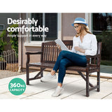 Gardeon 5FT Outdoor Garden Bench Wooden 3 Seat Chair Patio Furniture Charcoal - Rear View
