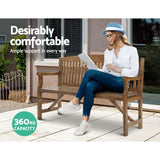 Gardeon 5FT Outdoor Garden Bench Wooden 3 Seat Chair Patio Furniture Natural - Rear View