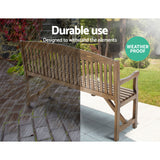 Gardeon 5FT Outdoor Garden Bench Wooden 3 Seat Chair Patio Furniture Natural - Close-Up Angle