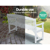 Gardeon 5FT Outdoor Garden Bench Wooden 3 Seat Chair Patio Furniture White - Close-Up Angle