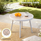 Gardeon 3PC Outdoor Bistro Set Patio Furniture Table and Chairs Steel Dining Chair Khaki - Rear View