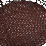 Gardeon 3PC Bistro Set Outdoor Furniture Rattan Table Chairs Patio Garden Cushion Brown - Rear View