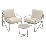 Gardeon Outdoor Bistro Set 3 Piece Patio Furniture Conversation Table and Chairs Khaki - Side View