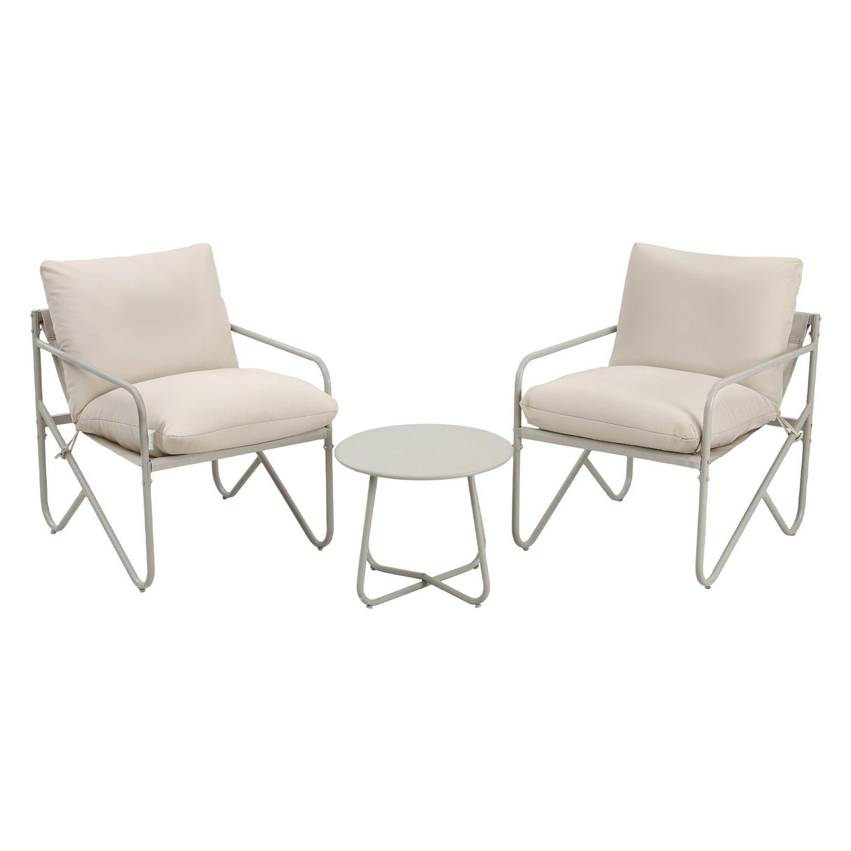 Gardeon Outdoor Bistro Set 3 Piece Patio Furniture Conversation Table and Chairs Khaki