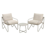 Gardeon Outdoor Bistro Set 3 Piece Patio Furniture Conversation Table and Chairs Khaki