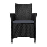Gardeon Outdoor Dining Chairs Patio Furniture Wicker Garden Cushion Idris 2PC - Side View